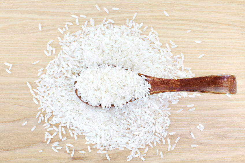 White rice grains